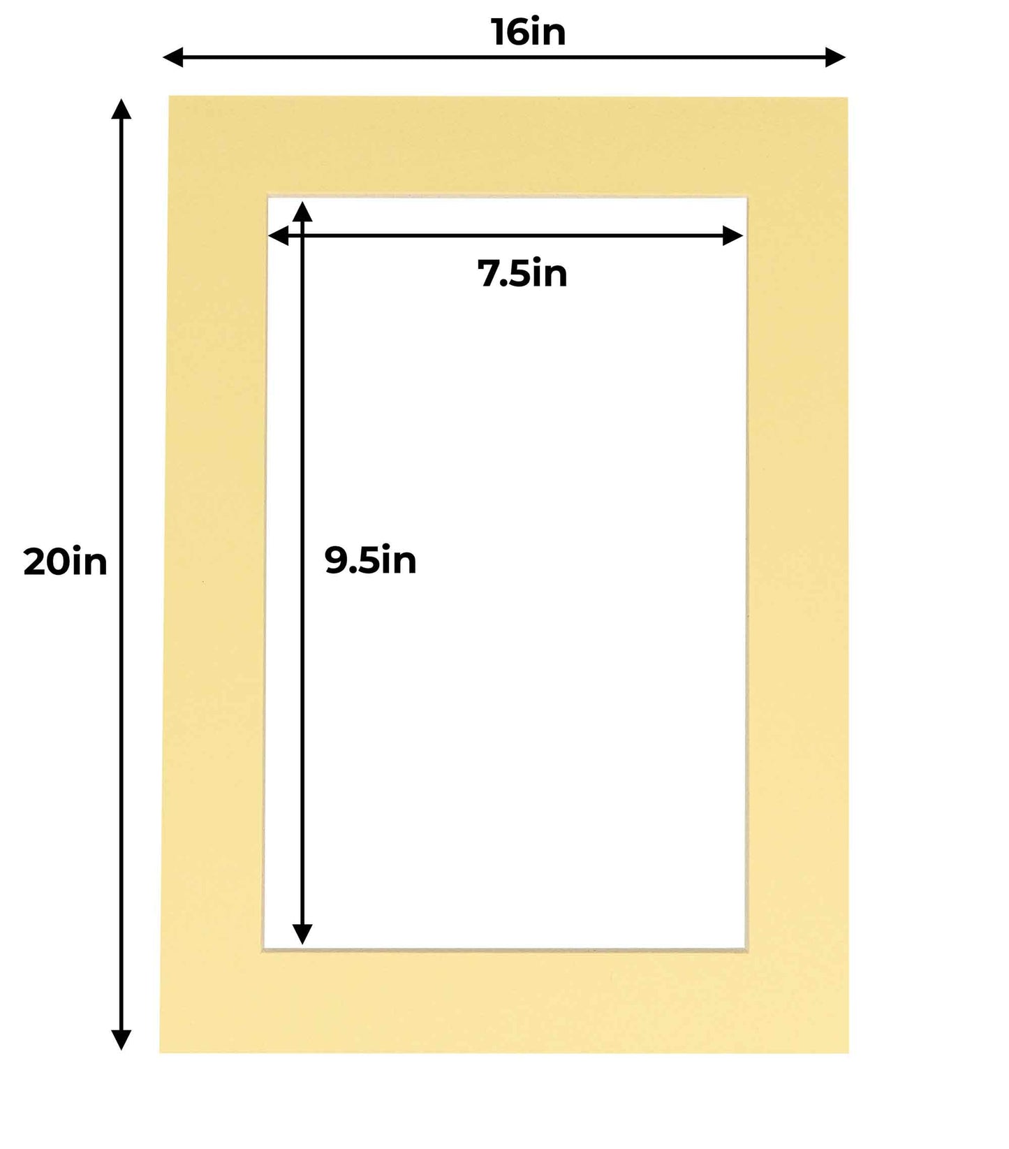 Soft Yellow Precut Acid-Free Matboard Set with Clear Bag & Backing