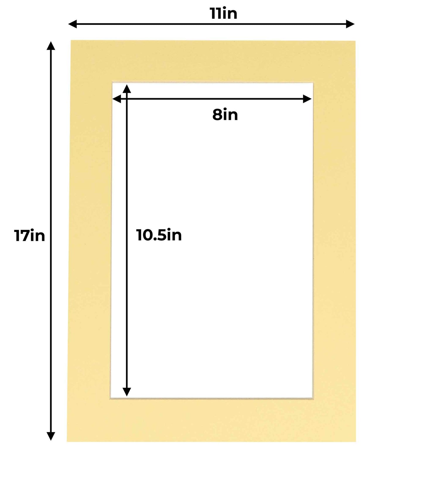 Soft Yellow Precut Acid-Free Matboard Set with Clear Bag & Backing
