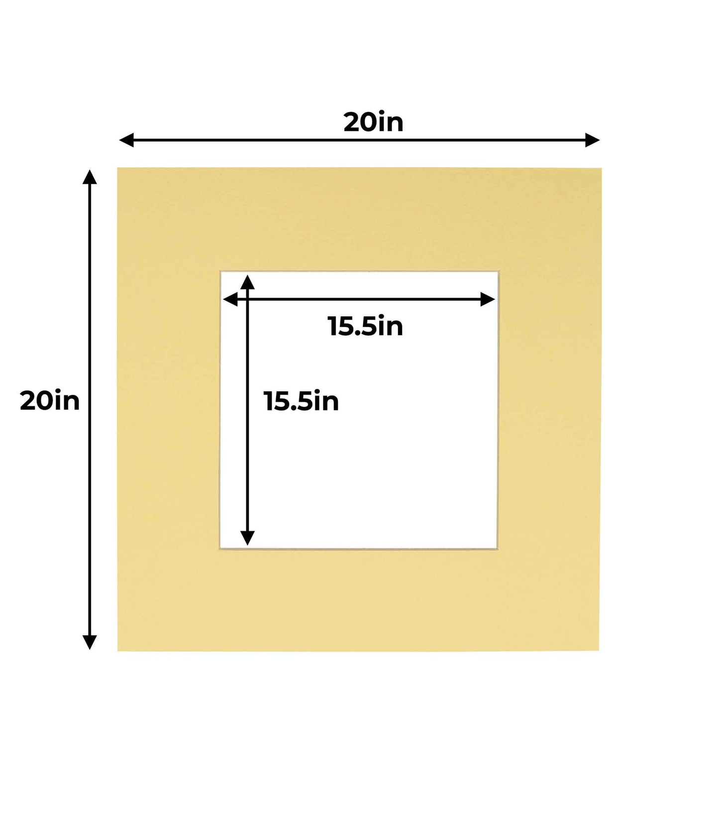 Soft Yellow Precut Acid-Free Matboard Set with Clear Bag & Backing