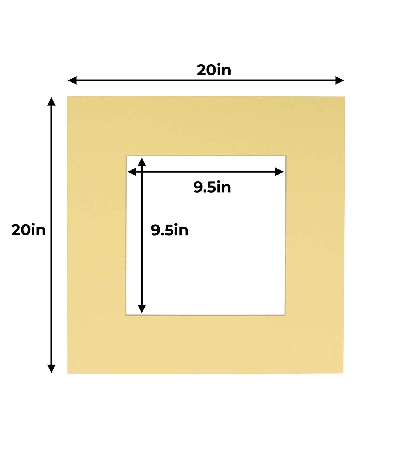 Soft Yellow Precut Acid-Free Matboard Set with Clear Bag & Backing