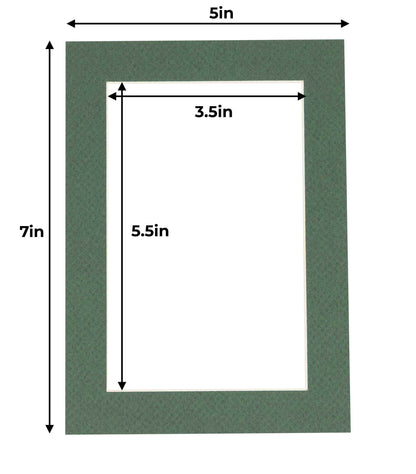 Pack of 25 Hunter Green Precut Acid-Free Matboard Set with Clear Bags & Backings