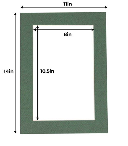 Pack of 25 Hunter Green Precut Acid-Free Matboards