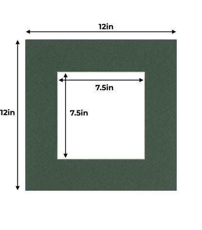 Pack of 25 Hunter Green Precut Acid-Free Matboard Set with Clear Bags & Backings