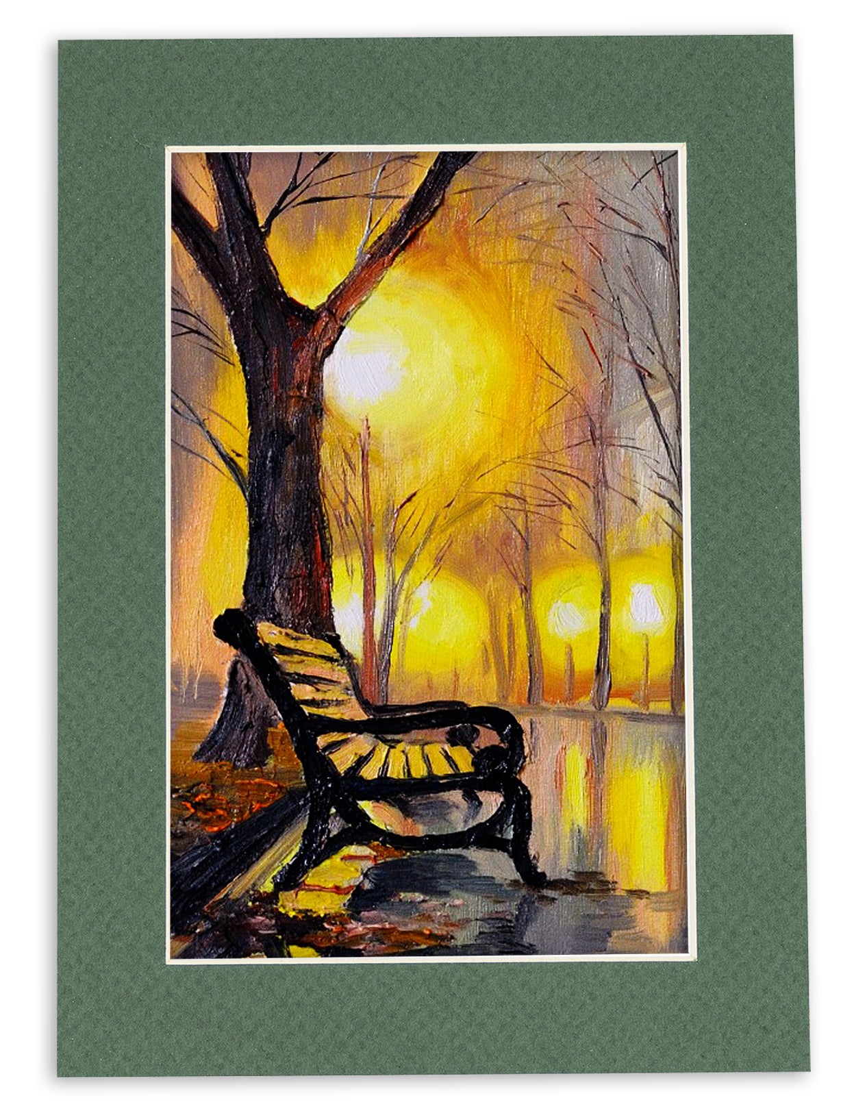 Pack of 10 Hunter Green Precut Acid-Free Matboard Set with Clear Bags & Backings