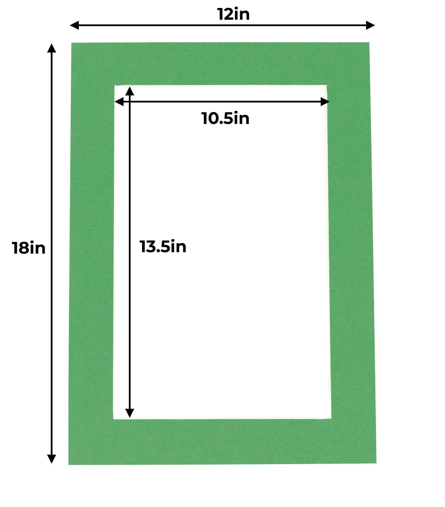 Bright Green Precut Acid-Free Matboard Set with Clear Bag & Backing