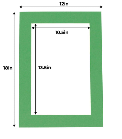 Bright Green Precut Acid-Free Matboard Set with Clear Bag & Backing