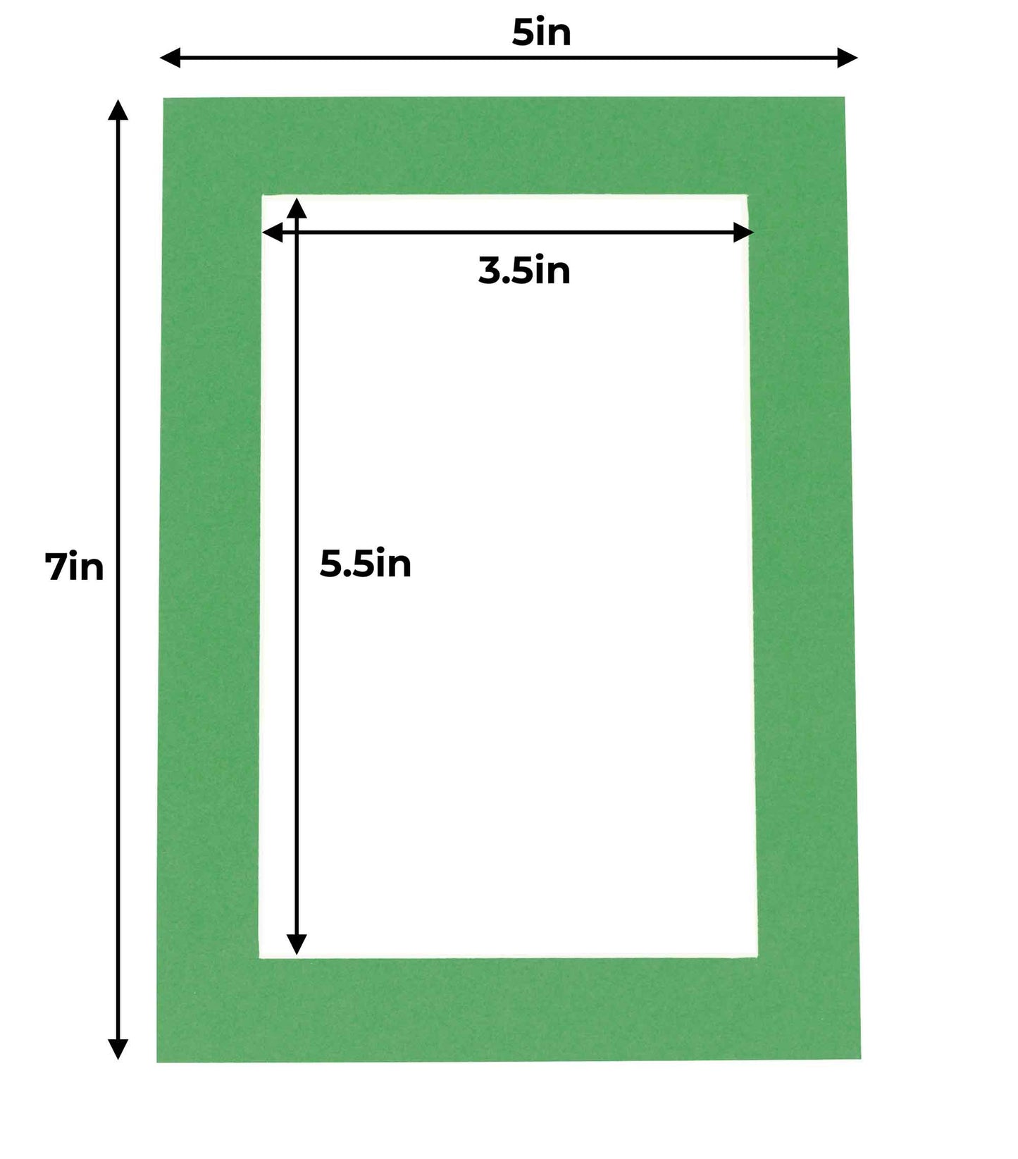 Pack of 10 Bright Green Precut Acid-Free Matboards