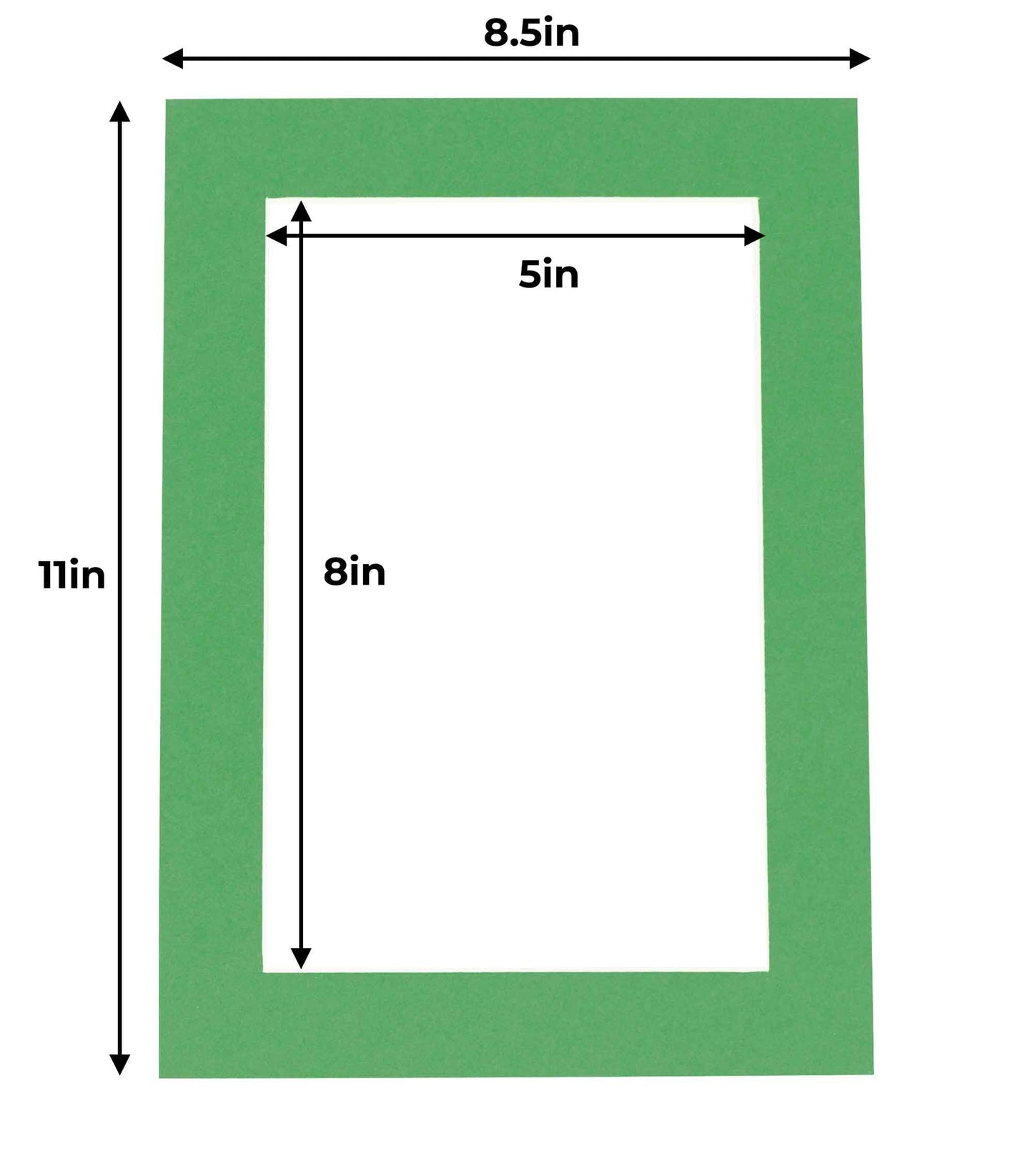 Bright Green Precut Acid-Free Matboard Set with Clear Bag & Backing