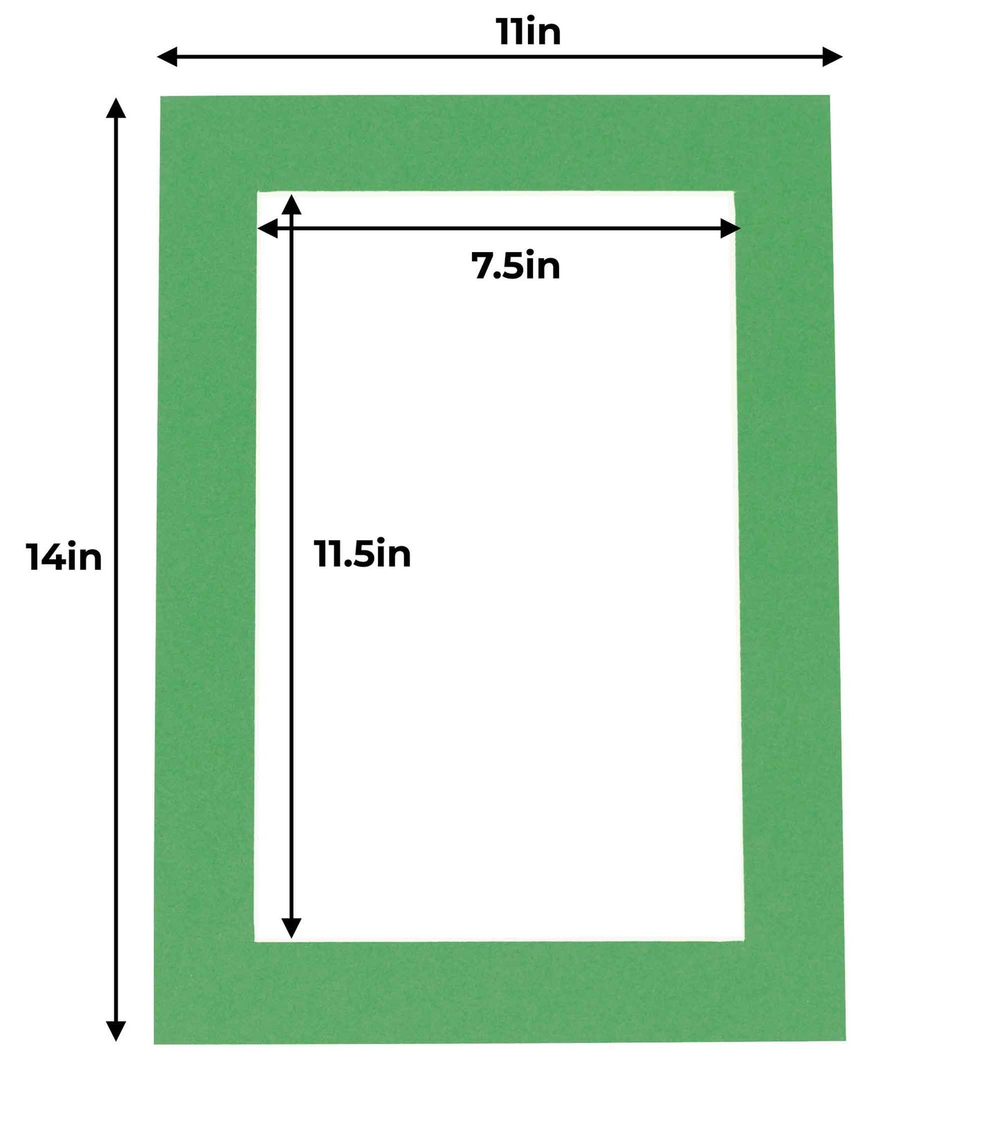 Pack of 10 Bright Green Precut Acid-Free Matboard Set with Clear Bags & Backings