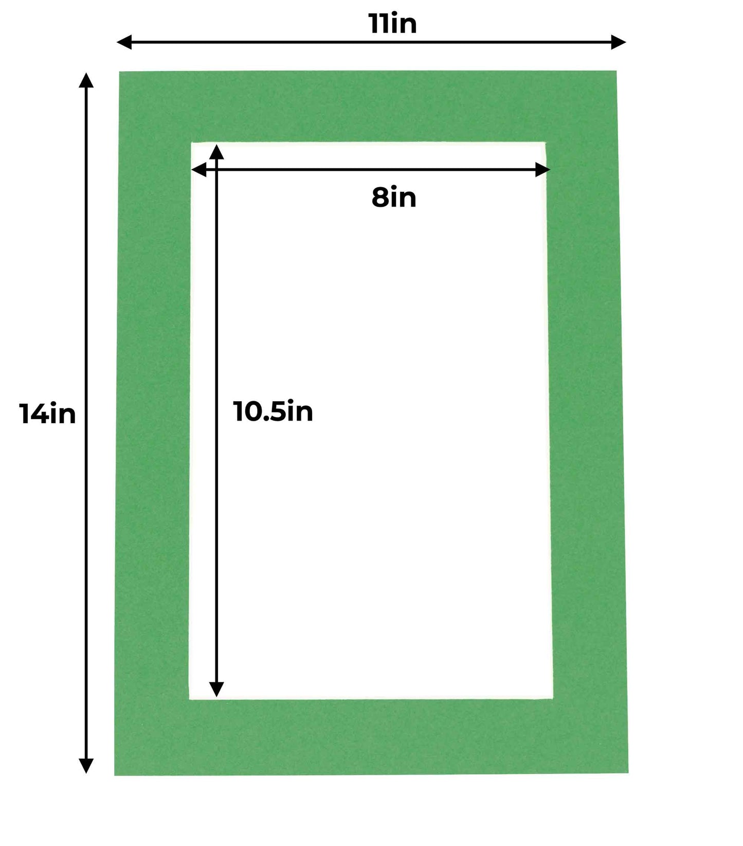 Bright Green Precut Acid-Free Matboard Set with Clear Bag & Backing