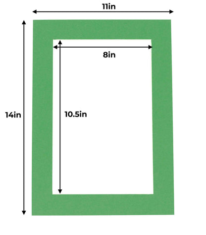 Bright Green Precut Acid-Free Matboard Set with Clear Bag & Backing