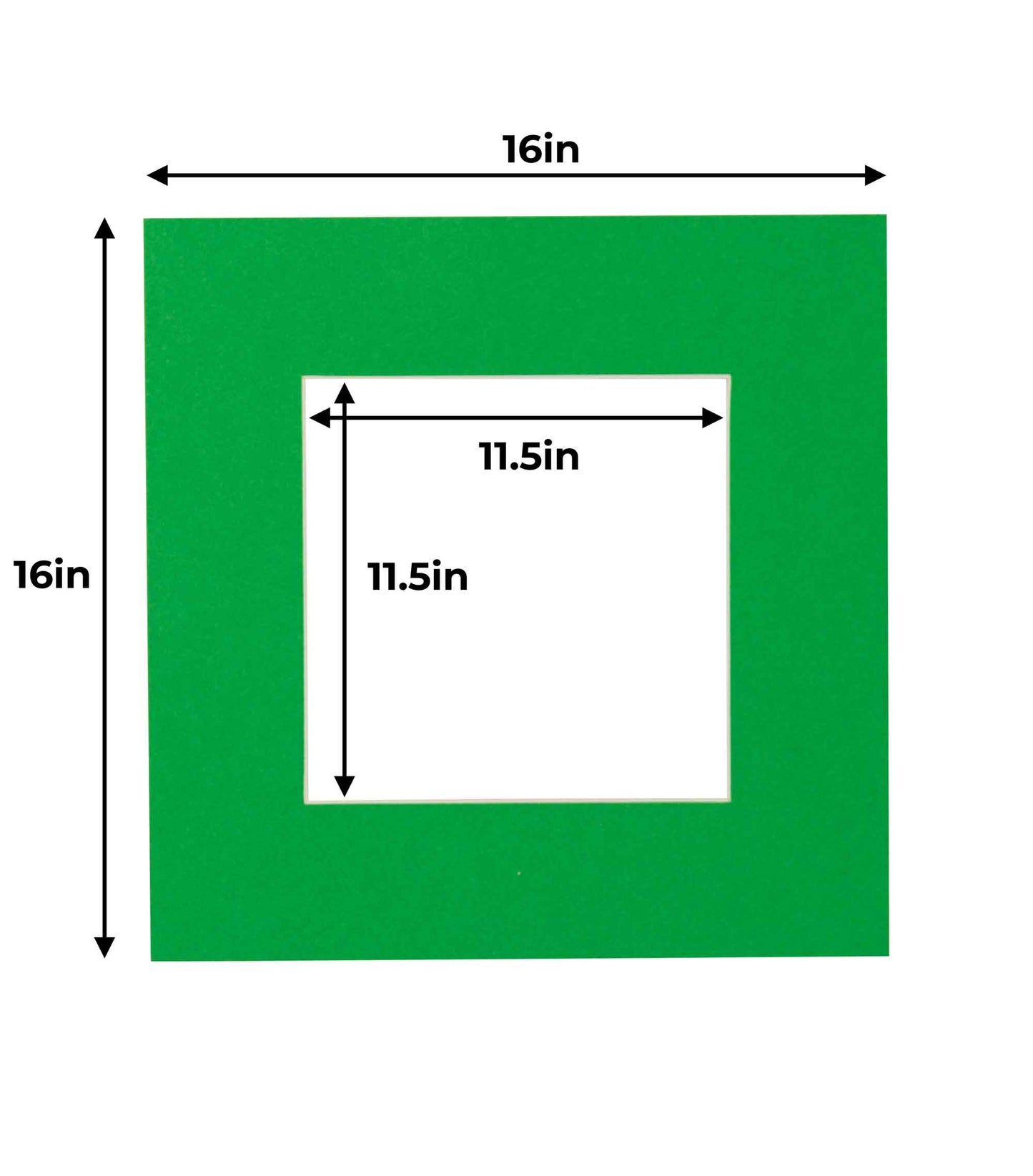 Pack of 25 Bright Green Precut Acid-Free Matboard Set with Clear Bags & Backings