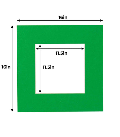 Pack of 25 Bright Green Precut Acid-Free Matboards