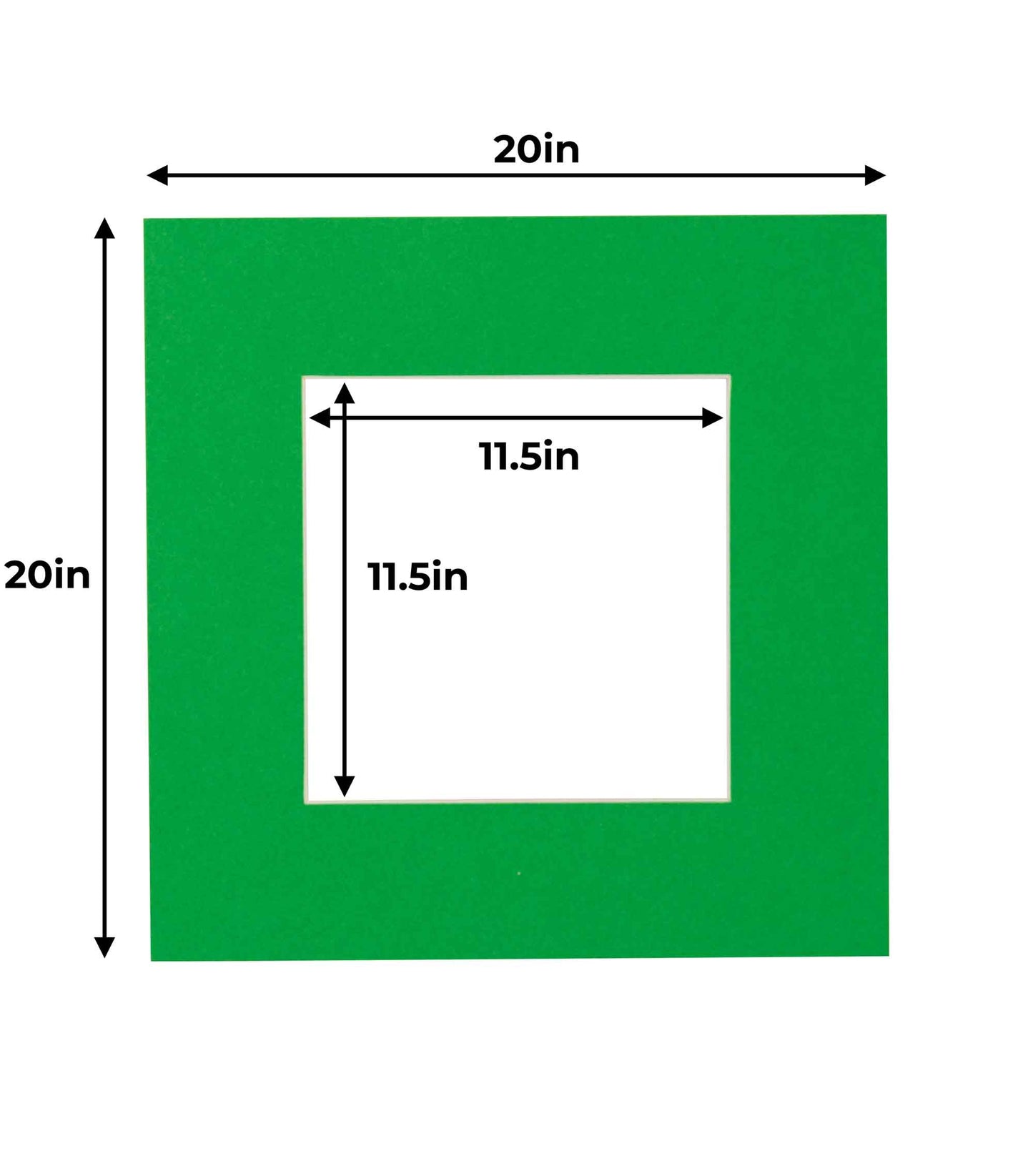 Pack of 25 Bright Green Precut Acid-Free Matboards