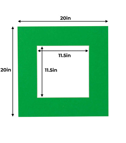Pack of 25 Bright Green Precut Acid-Free Matboards