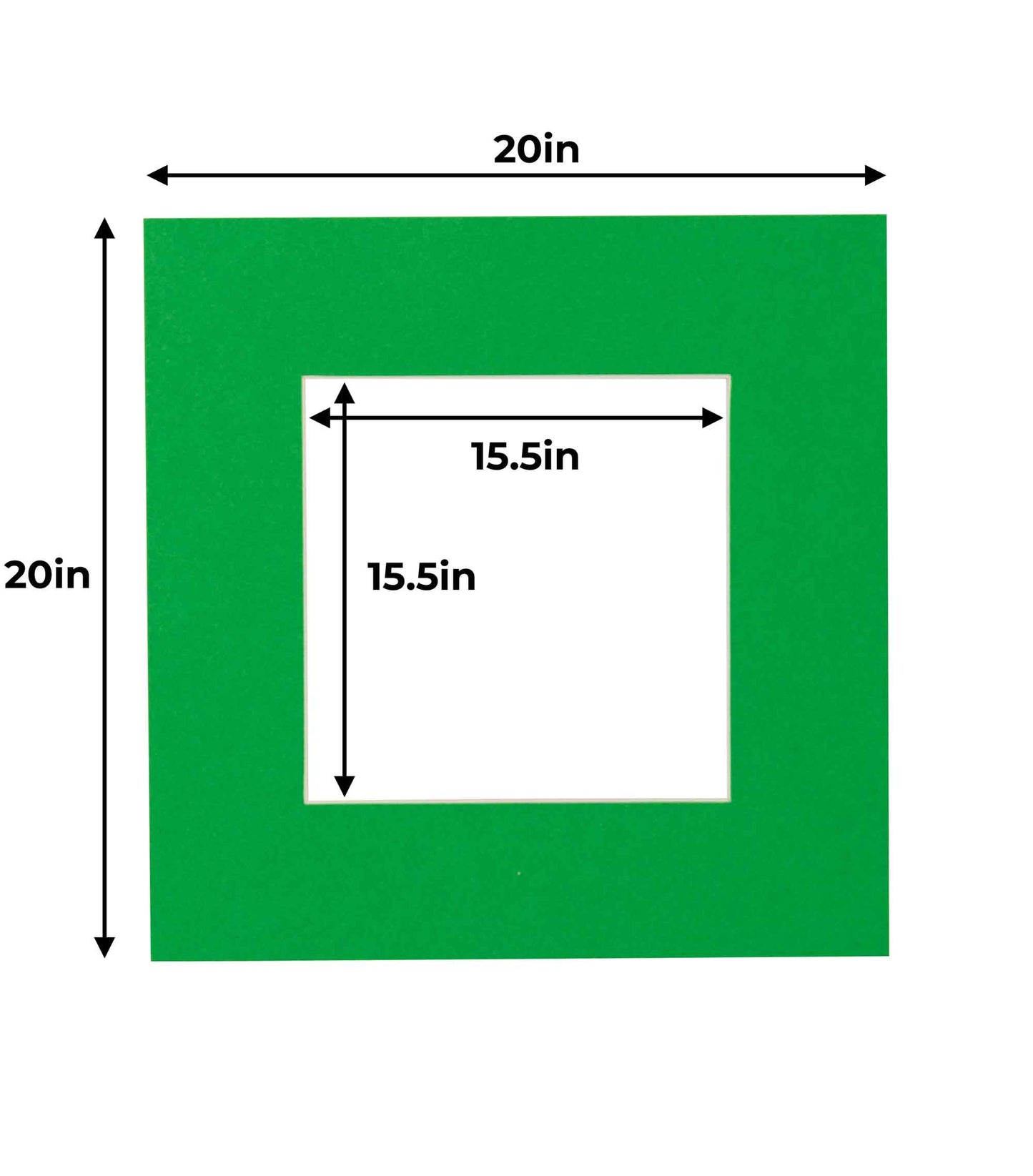 Pack of 10 Bright Green Precut Acid-Free Matboards