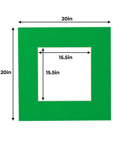 Bright Green Precut Acid-Free Matboard Set with Clear Bag & Backing