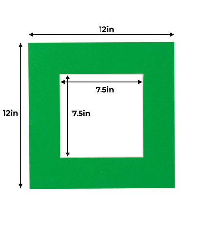 Pack of 10 Bright Green Precut Acid-Free Matboards