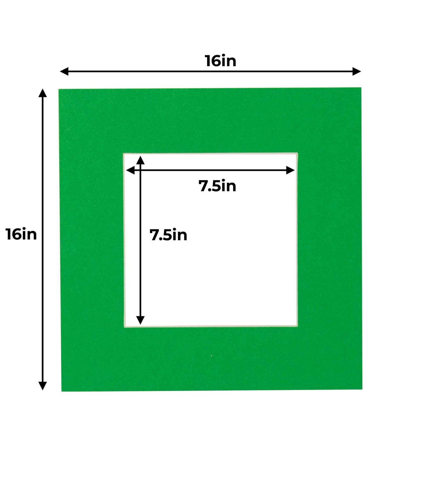 Pack of 25 Bright Green Precut Acid-Free Matboard Set with Clear Bags & Backings