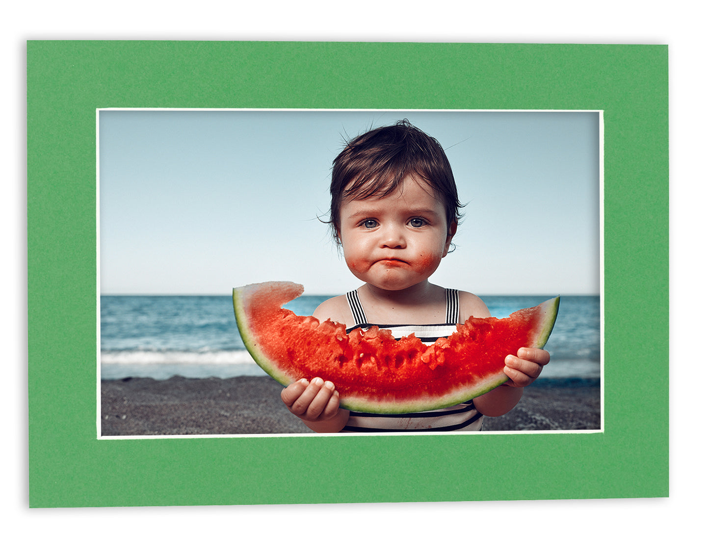 Pack of 10 Bright Green Precut Acid-Free Matboard Set with Clear Bags & Backings