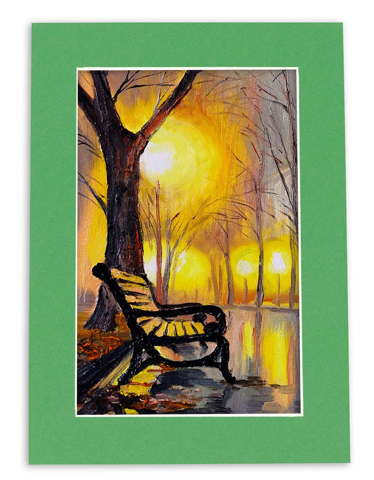 Pack of 10 Bright Green Precut Acid-Free Matboards