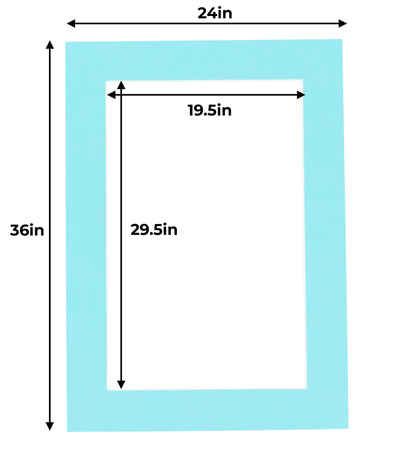 Pack of 25 Aquamarine Blue Precut Acid-Free Matboards