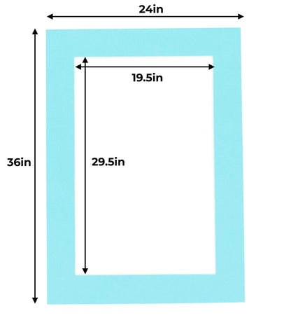 Pack of 25 Aquamarine Blue Precut Acid-Free Matboards