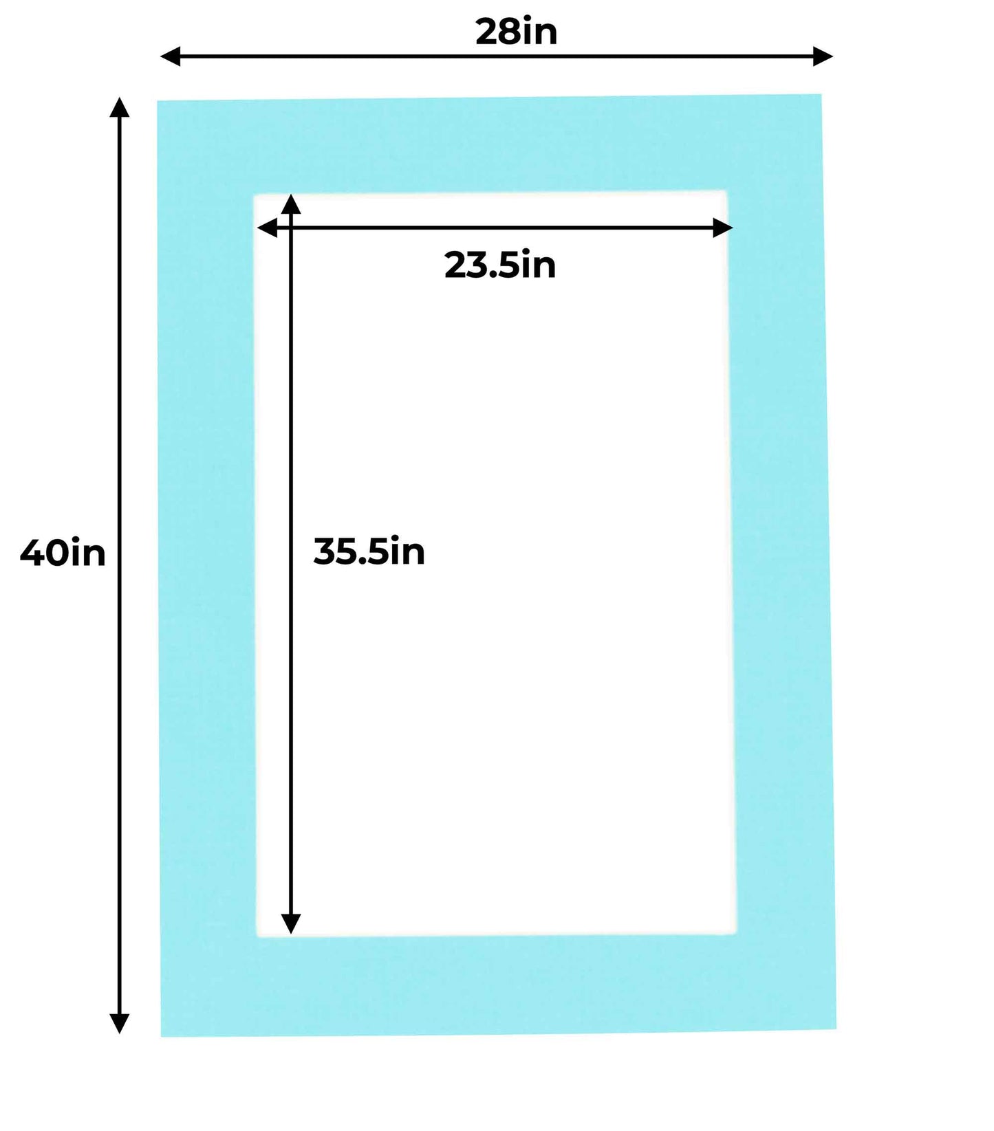 Pack of 10 Aquamarine Blue Precut Acid-Free Matboards