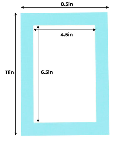 Pack of 25 Aquamarine Blue Precut Acid-Free Matboards