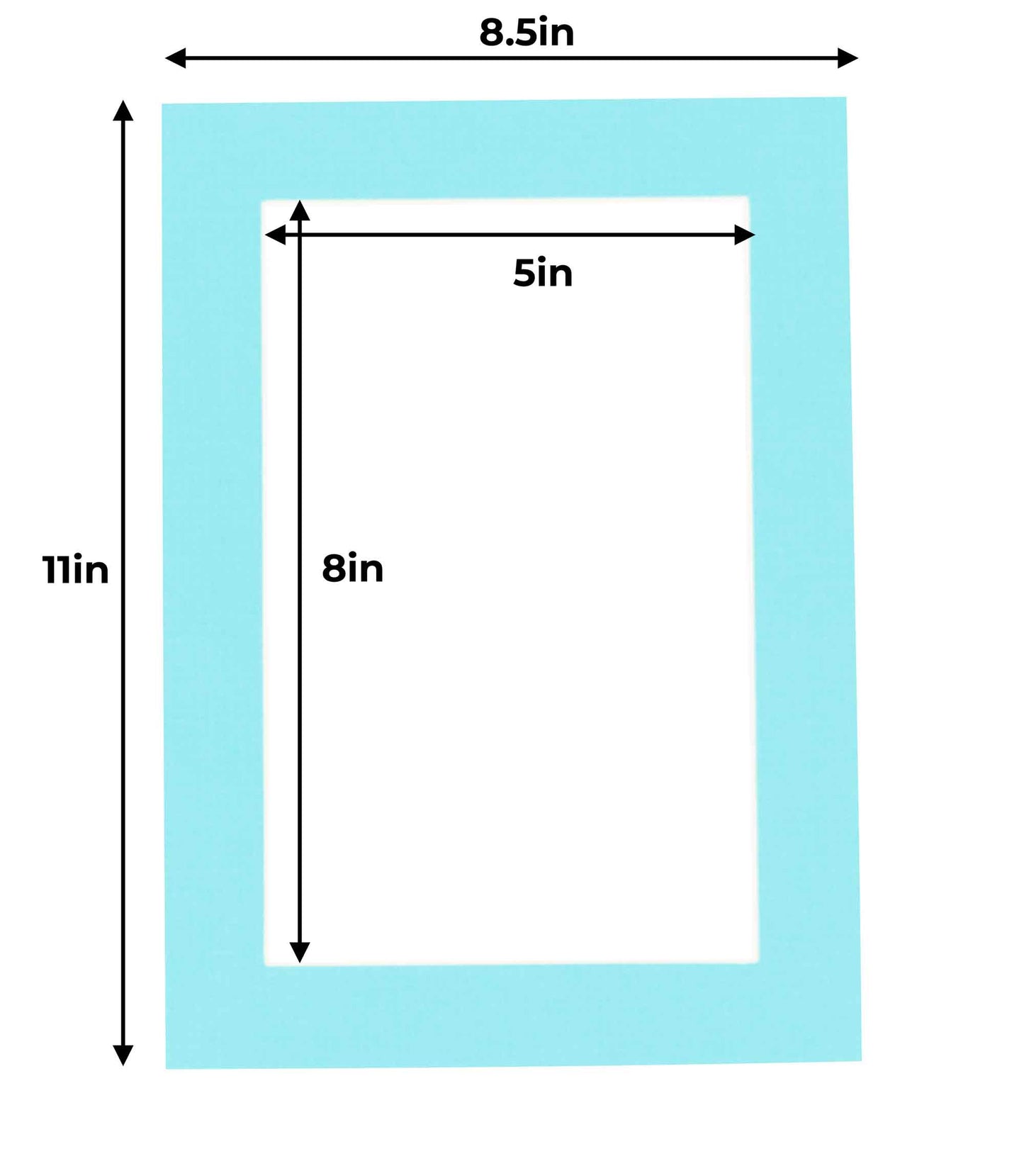 Pack of 25 Aquamarine Blue Precut Acid-Free Matboards