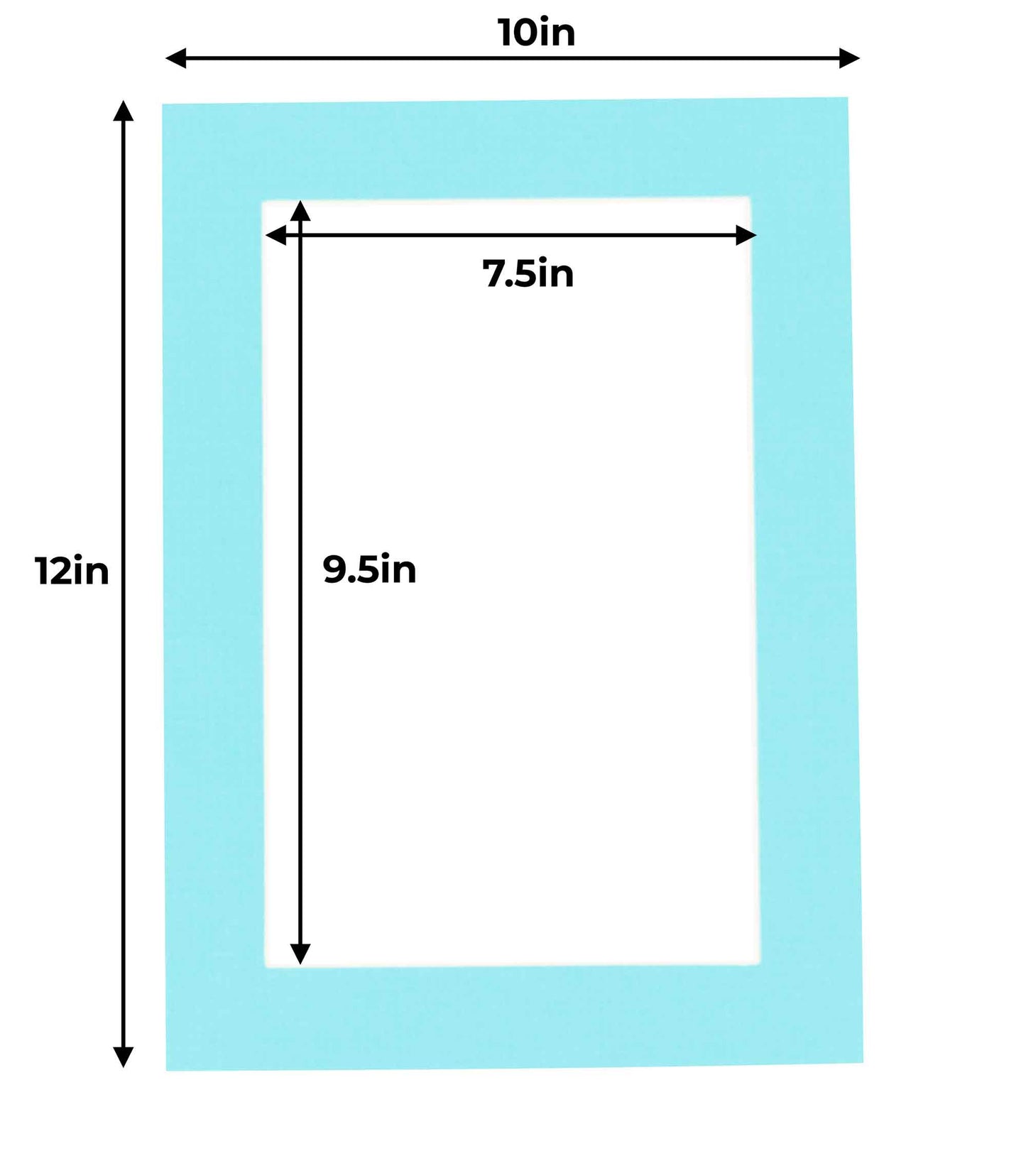 Aquamarine Blue Precut Acid-Free Matboard Set with Clear Bag & Backing