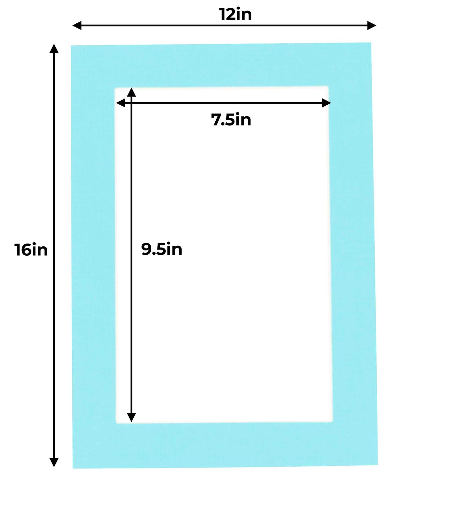 Pack of 10 Aquamarine Blue Precut Acid-Free Matboards