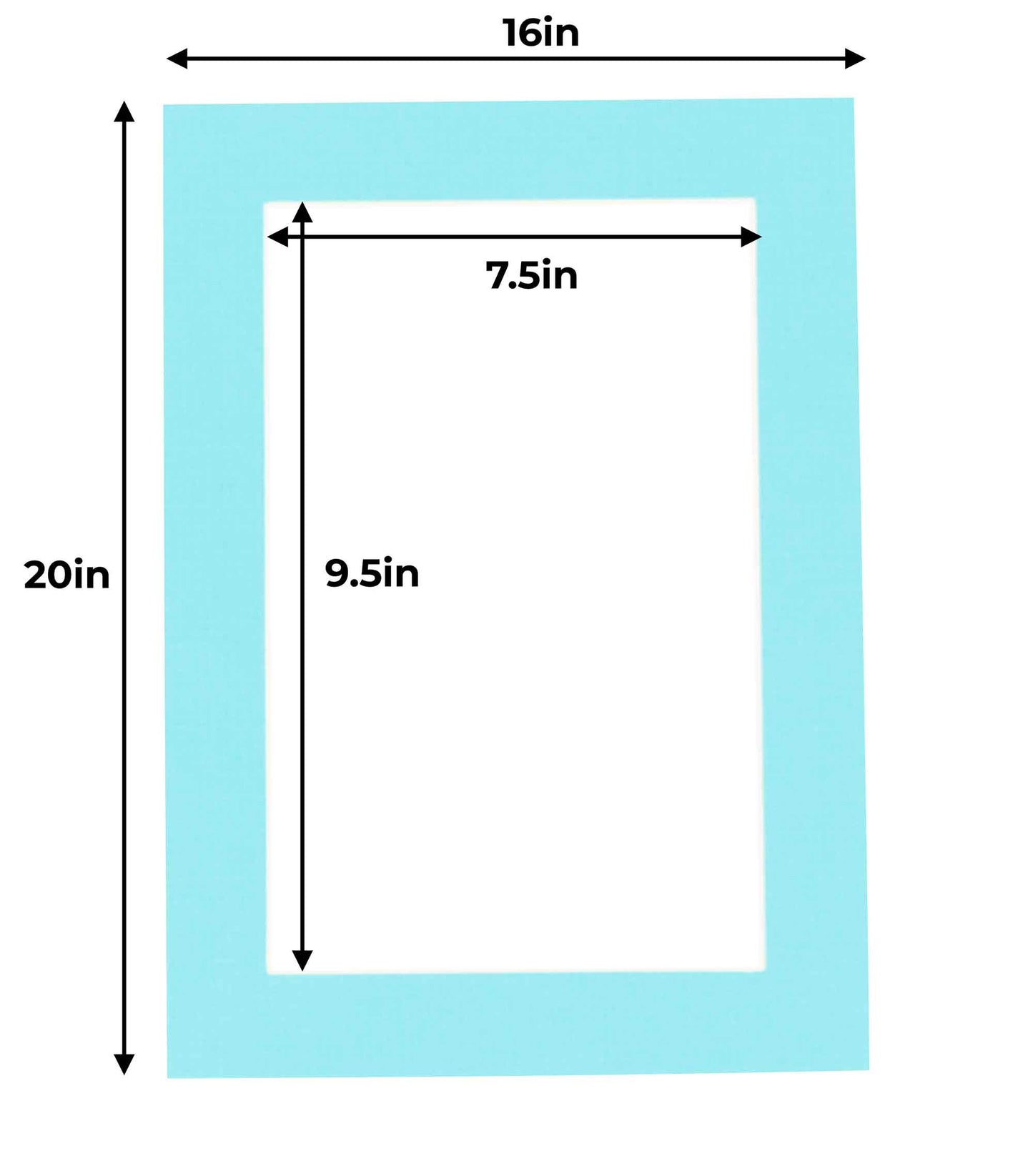 Pack of 10 Aquamarine Blue Precut Acid-Free Matboards