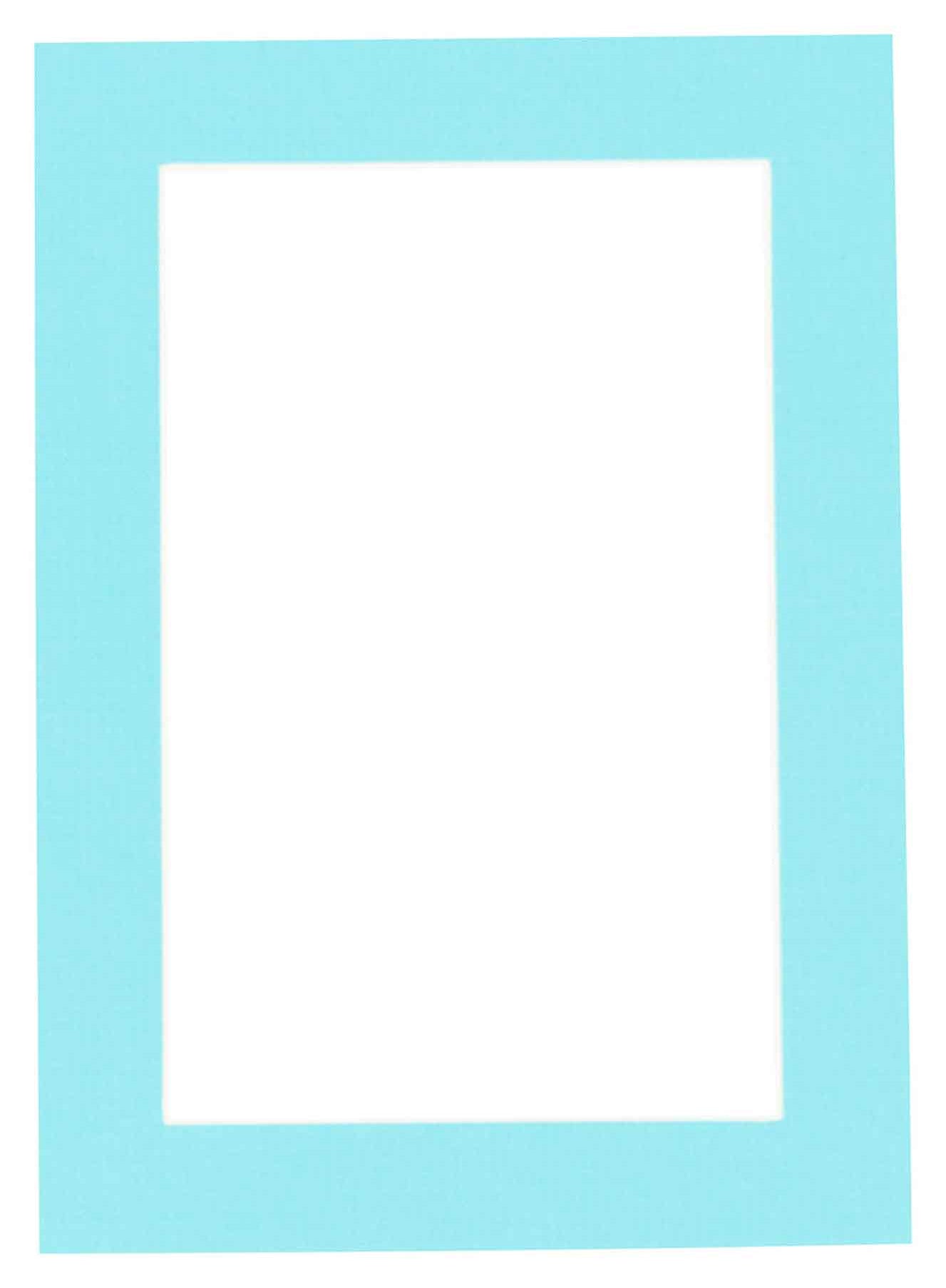 Aquamarine Blue Precut Acid-Free Matboard Set with Clear Bag & Backing
