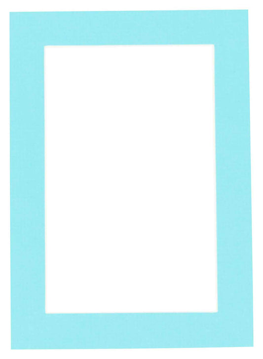 Aquamarine Blue Precut Acid-Free Matboard Set with Clear Bag & Backing