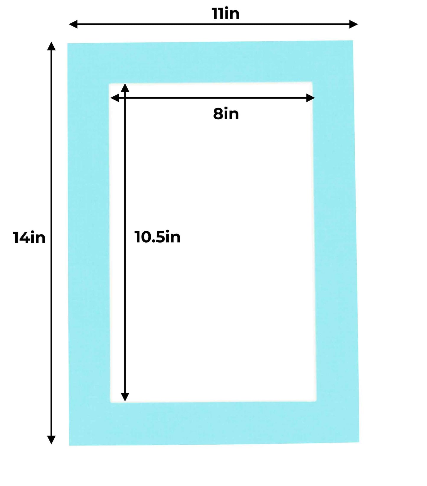 Aquamarine Blue Precut Acid-Free Matboard Set with Clear Bag & Backing