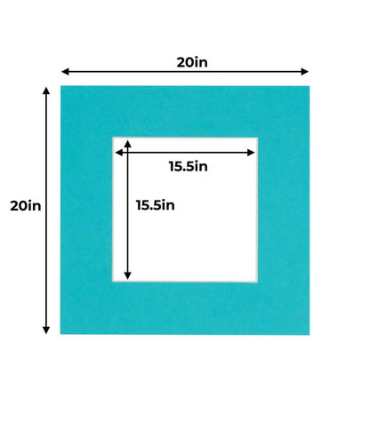 Pack of 25 Aquamarine Blue Precut Acid-Free Matboards