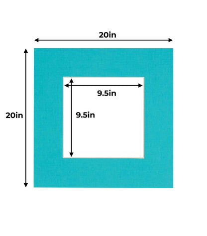 Aquamarine Blue Precut Acid-Free Matboard Set with Clear Bag & Backing