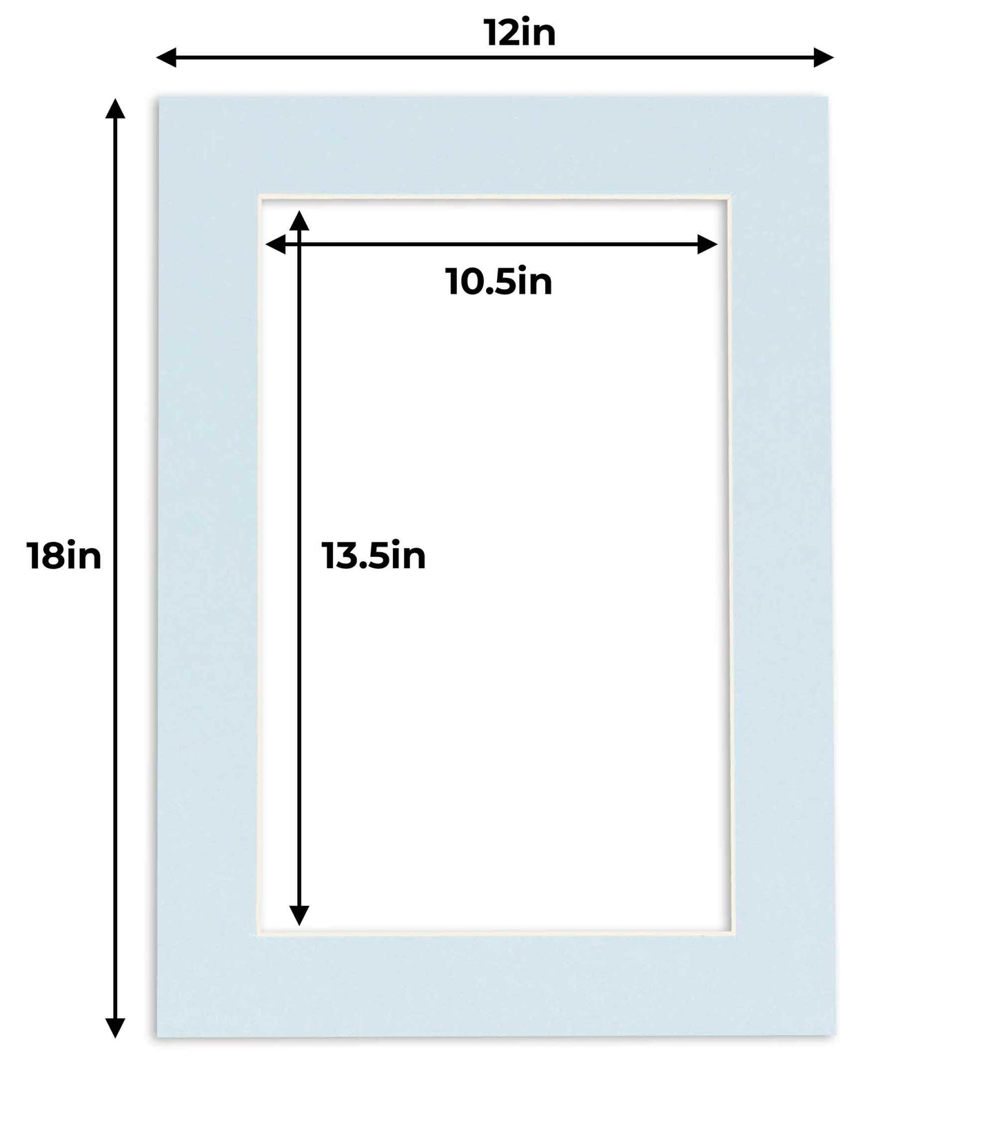 Pack of 25 Baby Blue Precut Acid-Free Matboard Set with Clear Bags & Backings