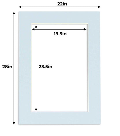 Pack of 10 Baby Blue Precut Acid-Free Matboard Set with Clear Bags & Backings