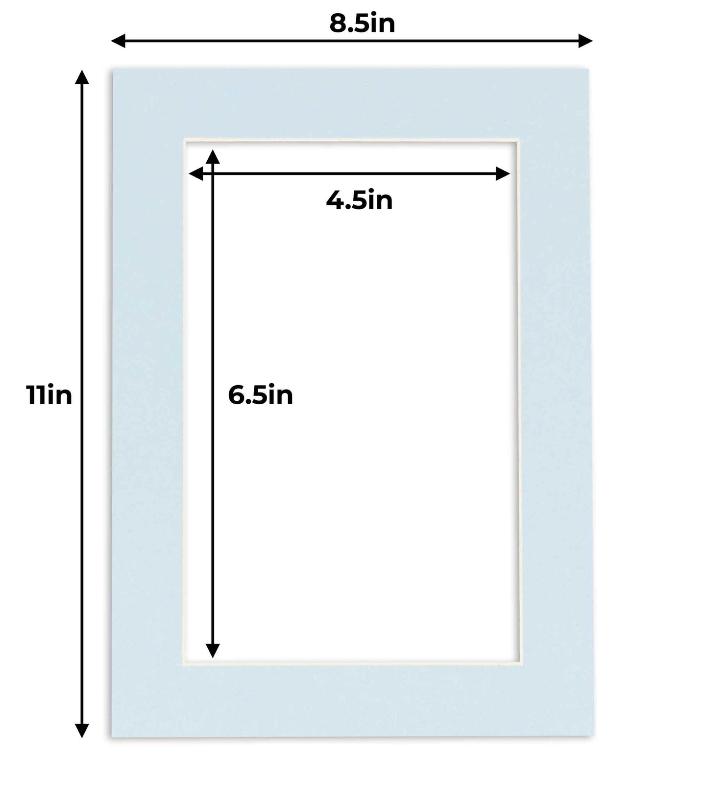 Baby Blue Precut Acid-Free Matboard Set with Clear Bag & Backing