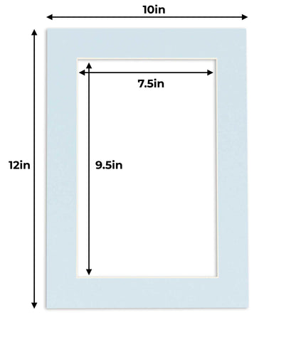 Pack of 10 Baby Blue Precut Acid-Free Matboards