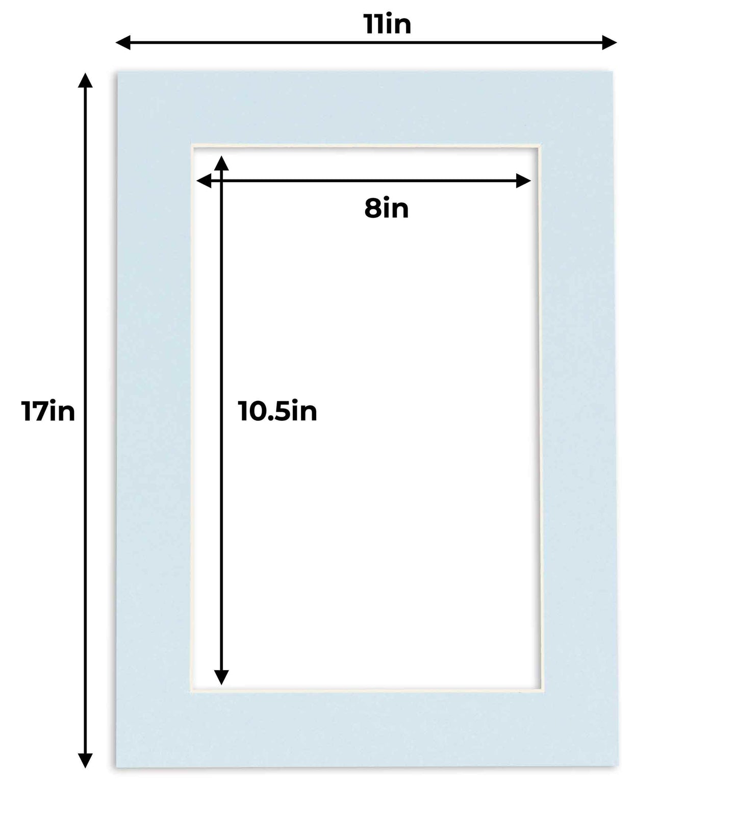 Pack of 10 Baby Blue Precut Acid-Free Matboards