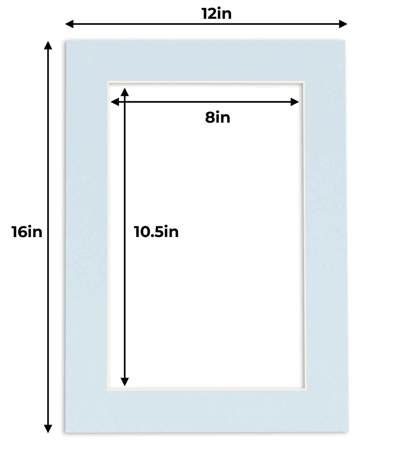 Pack of 25 Baby Blue Precut Acid-Free Matboard Set with Clear Bags & Backings