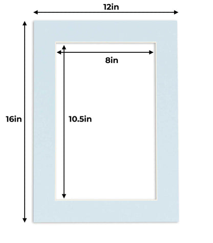 Pack of 10 Baby Blue Precut Acid-Free Matboards