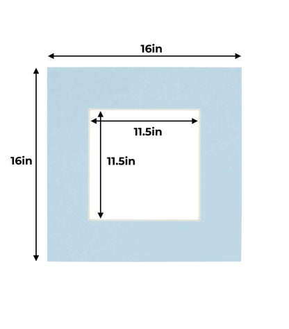 Pack of 25 Baby Blue Precut Acid-Free Matboard Set with Clear Bags & Backings