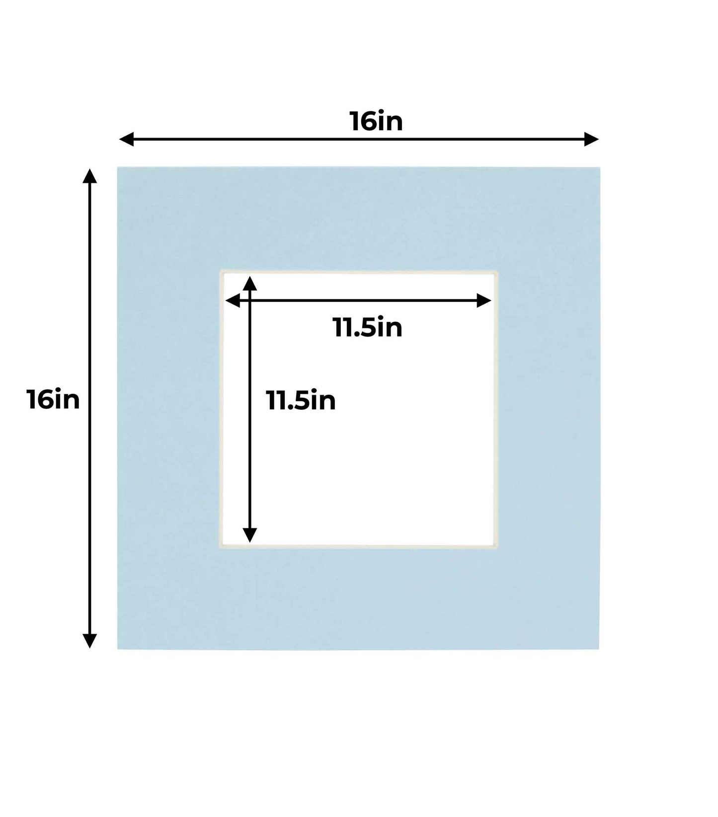 Baby Blue Precut Acid-Free Matboard Set with Clear Bag & Backing
