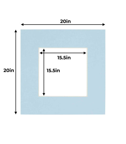 Pack of 25 Baby Blue Precut Acid-Free Matboards