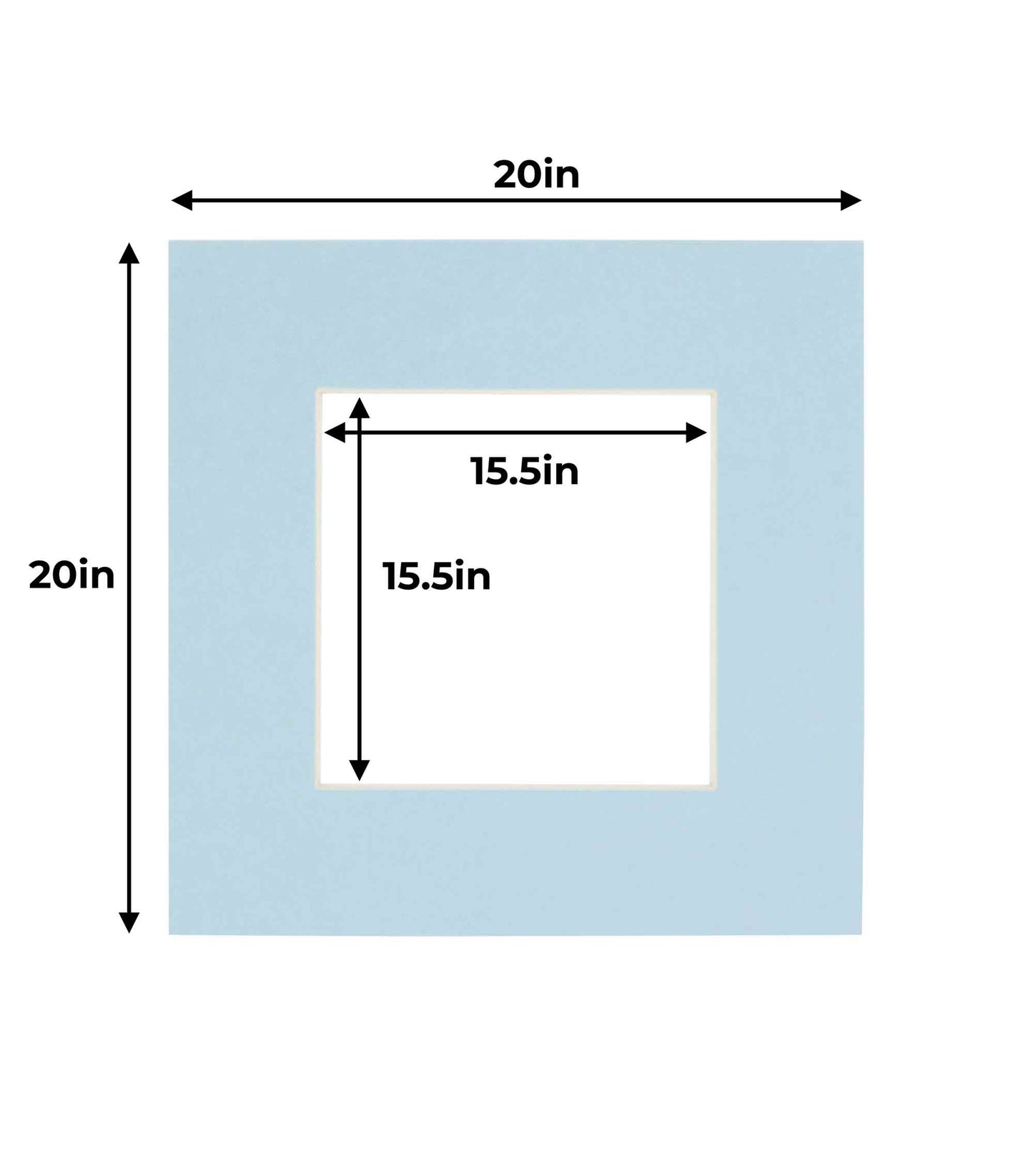 Pack of 25 Baby Blue Precut Acid-Free Matboard Set with Clear Bags & Backings