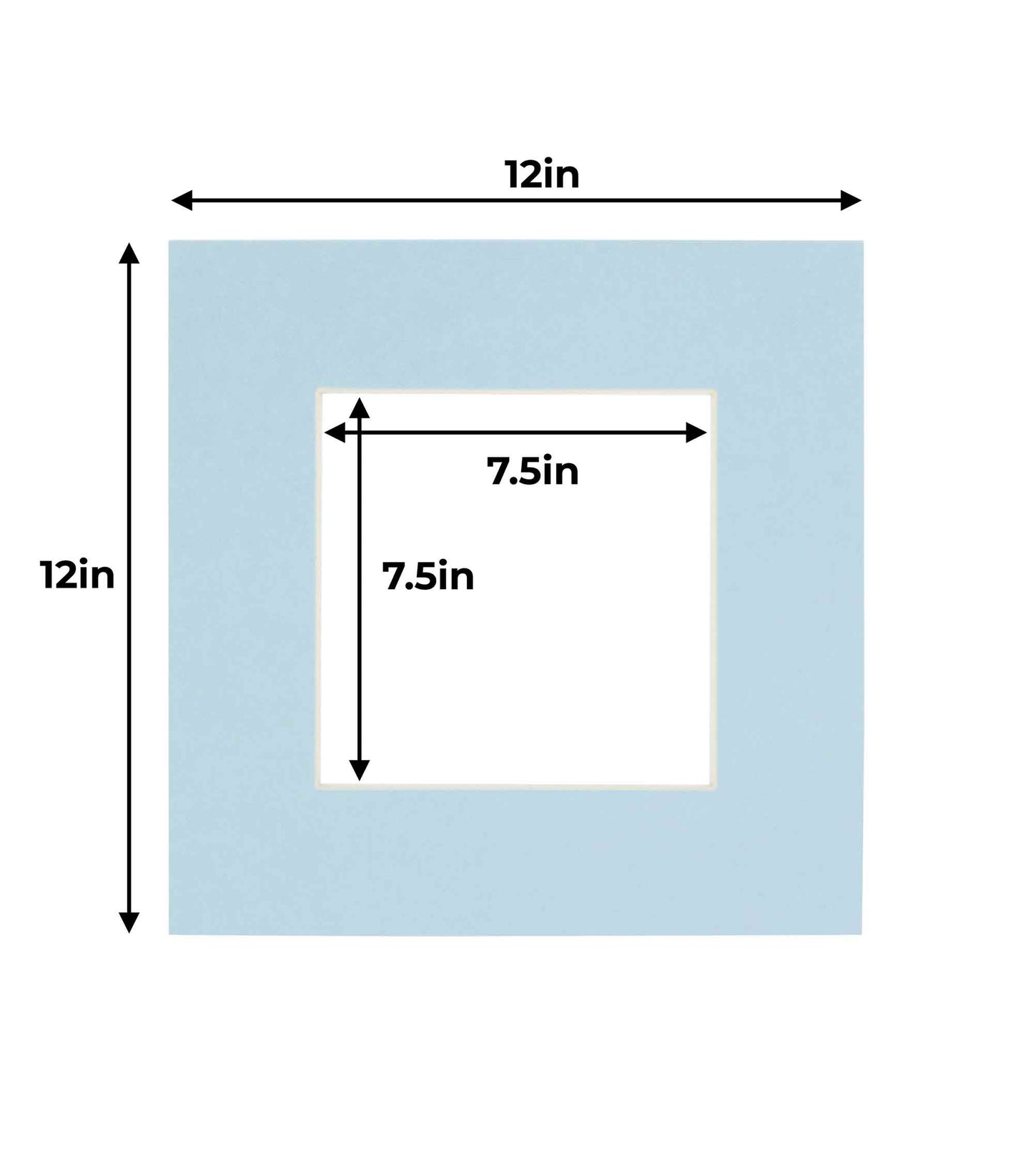 Pack of 10 Baby Blue Precut Acid-Free Matboard Set with Clear Bags & Backings